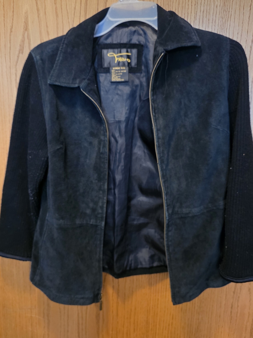 Trussardi Women's Black Suede Zip-Front Jacket